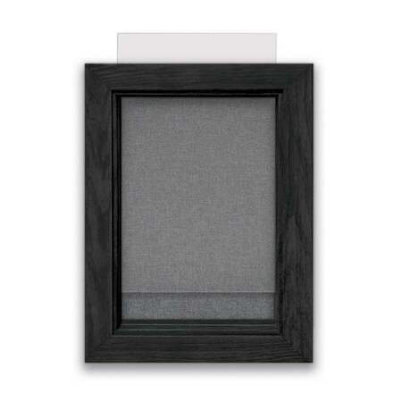 United Visual Products Indoor Enclosed Combo Board, 72"x36", Black Frame/Black Porcelain & Cork UVCB7236B-BLKPORC-CORK